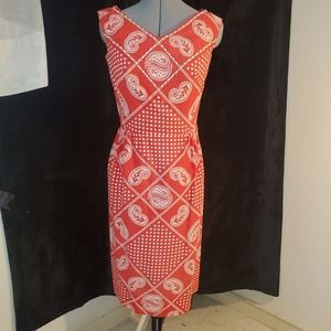 Cute Vintage Paisley polka dot studded 70’s dress